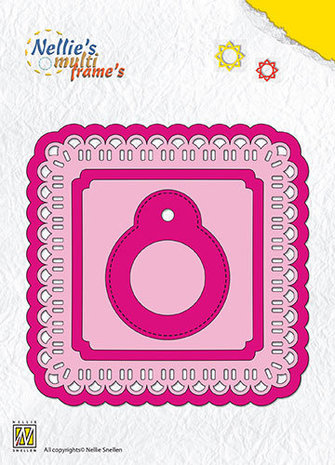 Nellie Snellen Multi Frame Dies Square With Label Christmas Ribbon Weaving (MFD097) Nellie Snellen Multi Frame Dies Square With Label Christmas Ribbon Weaving (MFD097)