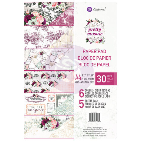 Prima Marketing Inc Pretty Mosaic A4 Paper Pad (642181) Prima Marketing Inc Pretty Mosaic A4 Paper Pad (642181)