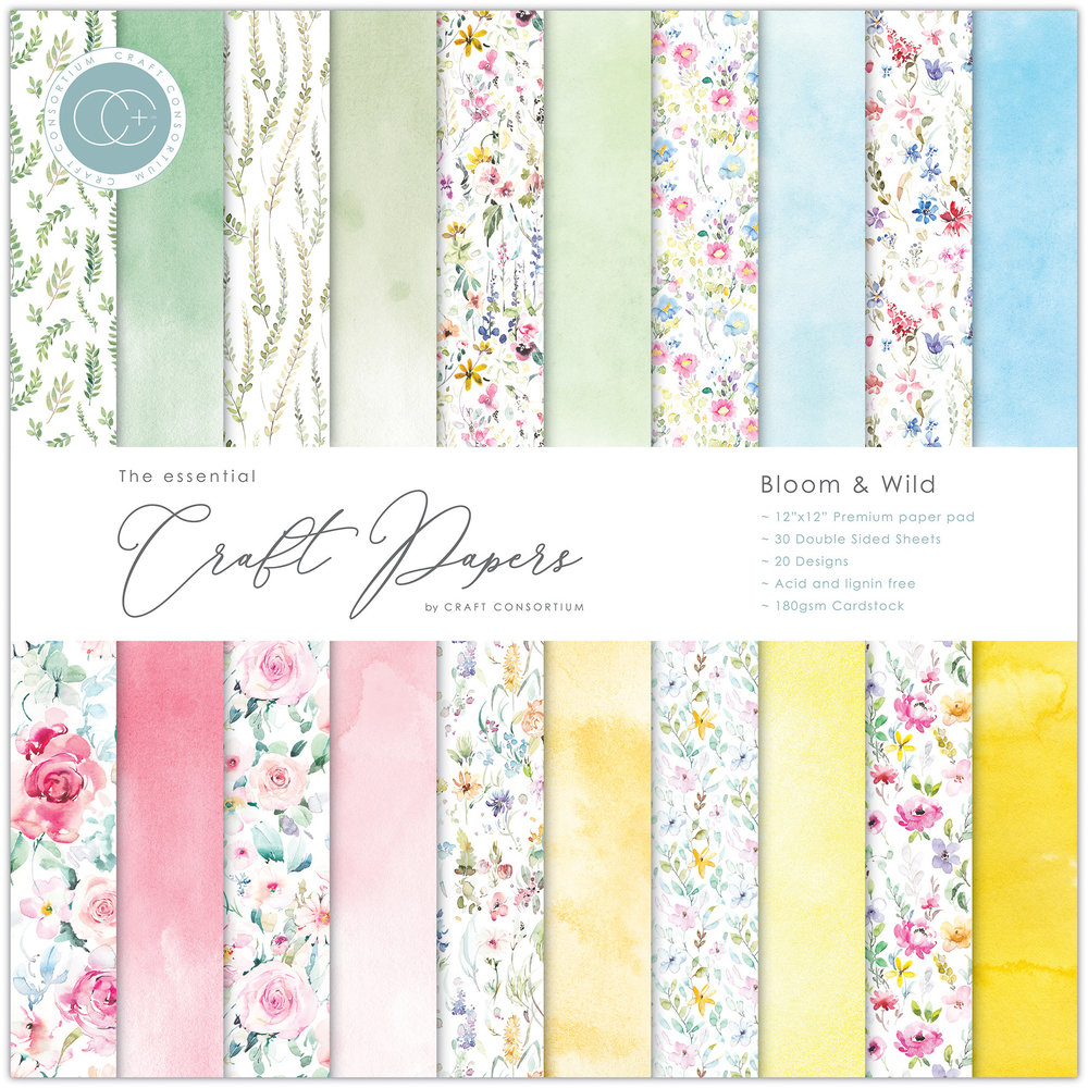 Craft Consortium Essential Craft Papers 12x12 Inch Paper Pad Bloom & Wild (CCEPAD009) Craft Consortium Essential Craft Papers 12x12 Inch Paper Pad Bloom & Wild (CCEPAD009)