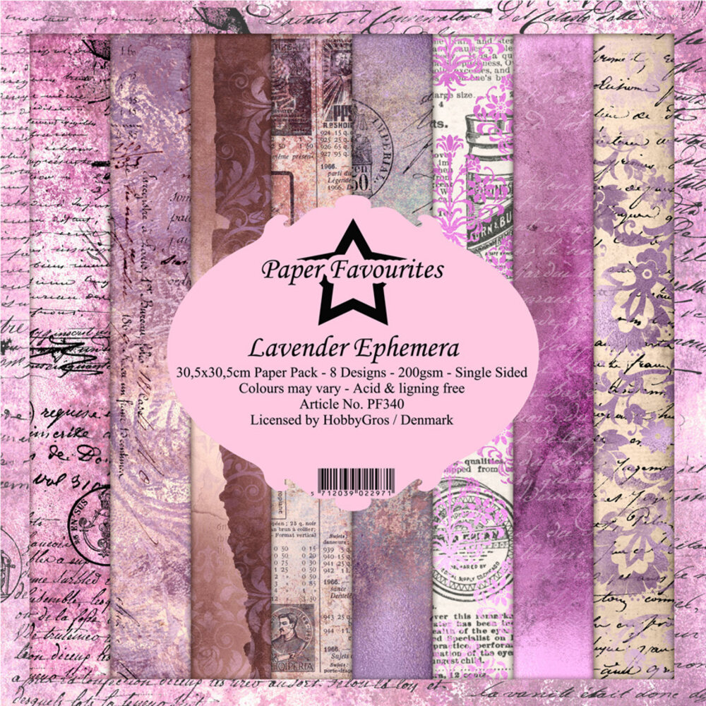 Paper Favourites Lavender Ephemera 12x12 Inch Paper Pack (PF340)