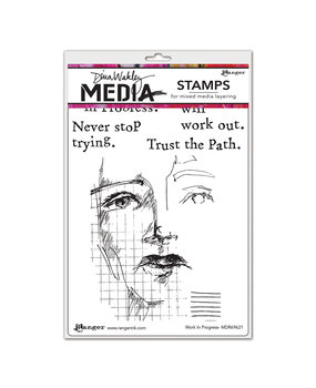 Ranger Dina Wakley Media Cling Stamps 6"X9" Work In Progress (MDR69621)