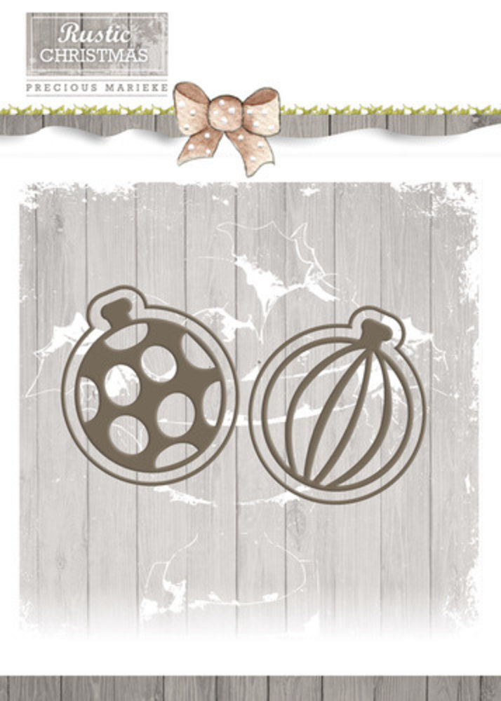 Precious Marieke Rustic Christmas Bauble Set Die (PM10043) Precious Marieke Rustic Christmas Bauble Set Die (PM10043)