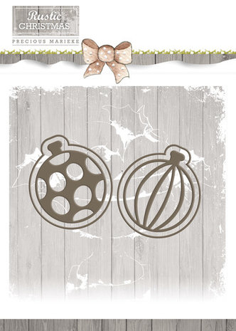 Precious Marieke Rustic Christmas Bauble Set Die (PM10043) Precious Marieke Rustic Christmas Bauble Set Die (PM10043)