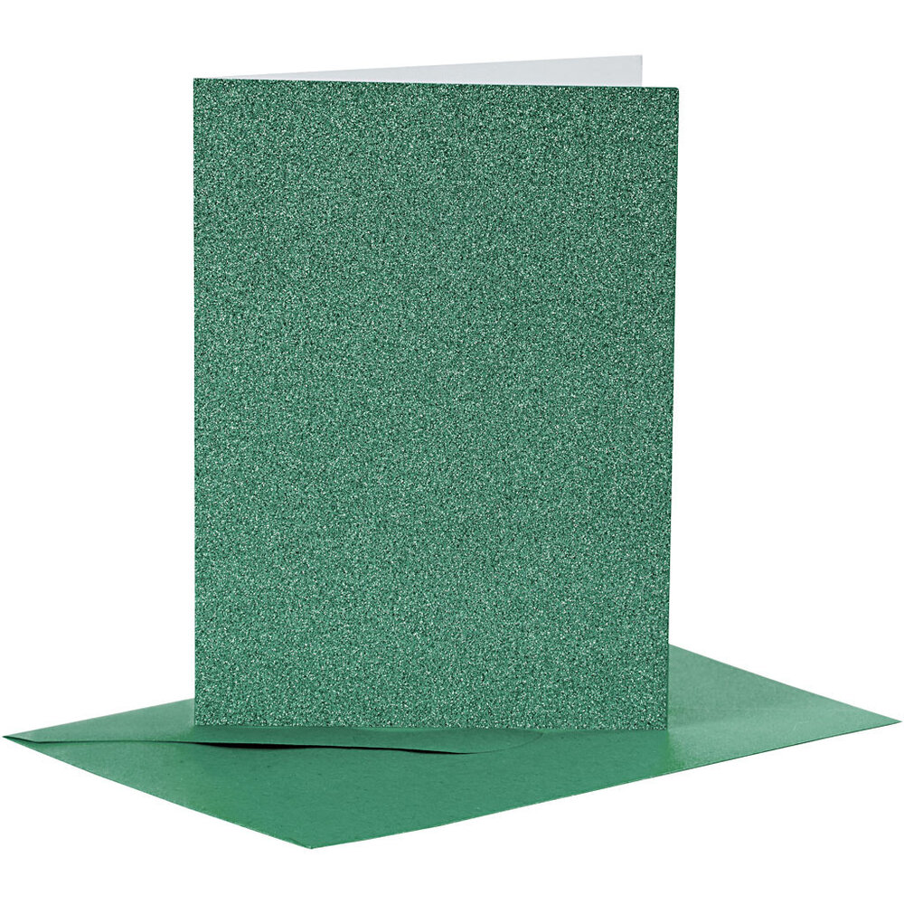 Paperpads.nl SELECT Kaarten & Enveloppen Set Glitter Groen 10,5x15 cm (23026)