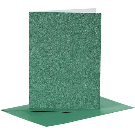 Paperpads.nl SELECT Kaarten & Enveloppen Set Glitter Groen 10,5x15 cm (23026)