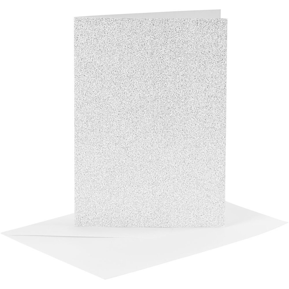 Paperpads.nl SELECT Kaarten & Enveloppen Set Glitter Zilver 10,5x15 cm (23024)