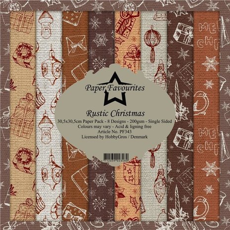 Paper Favourites Rustic Christmas 12x12 Inch Paper Pack (PF343)