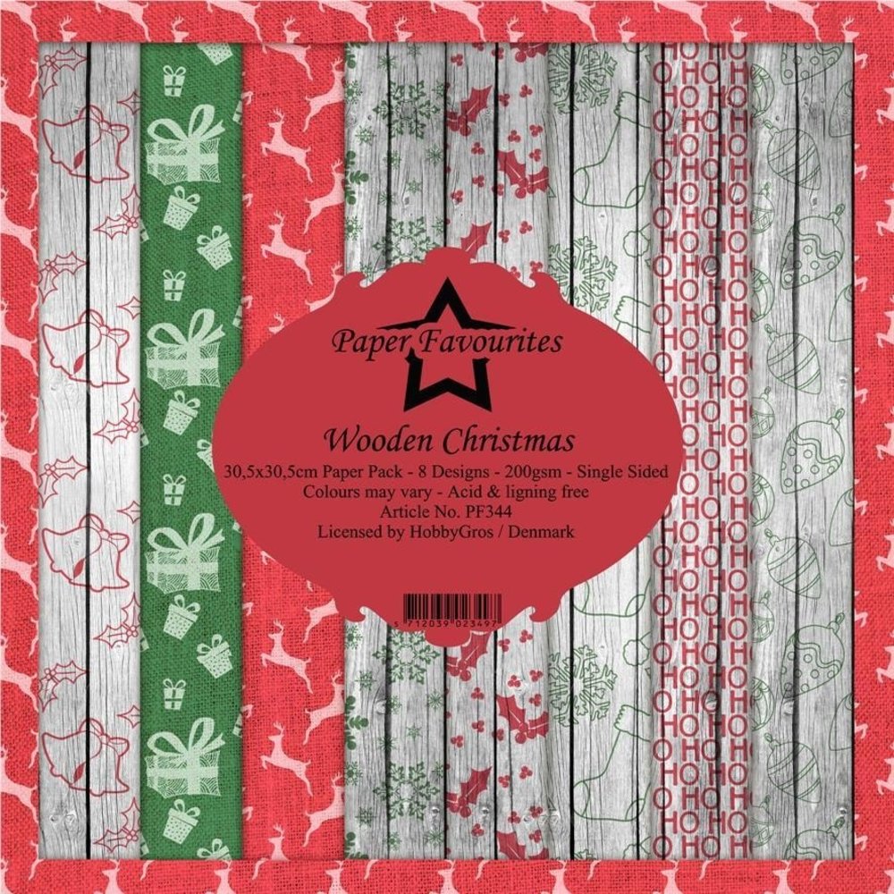 Paper Favourites Wooden Christmas 12x12 Inch Paper Pack (PF344) Paper Favourites Wooden Christmas 12x12 Inch Paper Pack (PF344)
