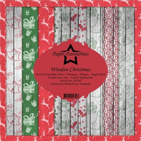 Paper Favourites Wooden Christmas 12x12 Inch Paper Pack (PF344) Paper Favourites Wooden Christmas 12x12 Inch Paper Pack (PF344)