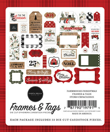 Carta Bella Farmhouse Christmas Ephemera Frames & Tags (CBFAC123025)