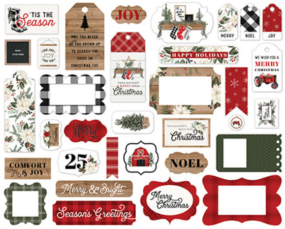 Carta Bella Farmhouse Christmas Ephemera Frames & Tags (CBFAC123025)