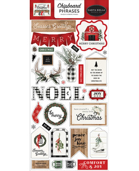 Carta Bella Farmhouse Christmas 6x13 Inch Chipboard Phrases (CBFAC123022) Carta Bella Farmhouse Christmas 6x13 Inch Chipboard Phrases (CBFAC123022)