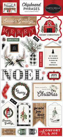 Carta Bella Farmhouse Christmas 6x13 Inch Chipboard Phrases (CBFAC123022) Carta Bella Farmhouse Christmas 6x13 Inch Chipboard Phrases (CBFAC123022)