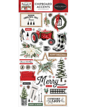 Carta Bella Farmhouse Christmas 6x13 Inch Chipboard Accents (CBFAC123021) Carta Bella Farmhouse Christmas 6x13 Inch Chipboard Accents (CBFAC123021)