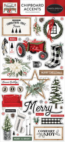 Carta Bella Farmhouse Christmas 6x13 Inch Chipboard Accents (CBFAC123021) Carta Bella Farmhouse Christmas 6x13 Inch Chipboard Accents (CBFAC123021)