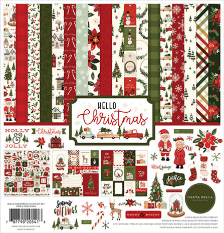 Carta Bella Hello Christmas 12x12 Inch Collection Kit (CBHC124016) Carta Bella Hello Christmas 12x12 Inch Collection Kit (CBHC124016)