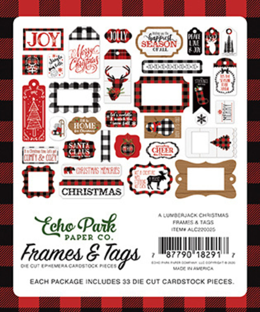 Echo Park A Lumberjack Christmas Ephemera Frames & Tags (ALC220025)