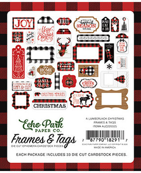 Echo Park A Lumberjack Christmas Ephemera Frames & Tags (ALC220025)