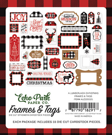 Echo Park A Lumberjack Christmas Ephemera Frames & Tags (ALC220025)