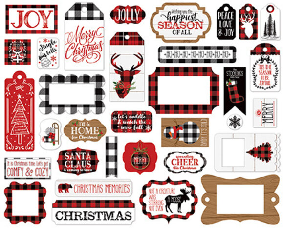 Echo Park A Lumberjack Christmas Ephemera Frames & Tags (ALC220025)