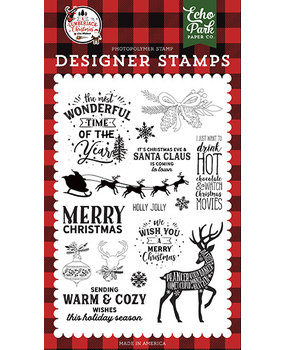 Echo Park A Lumberjack Warm and Cozy Wishes Clear Stamps (ALC220044)