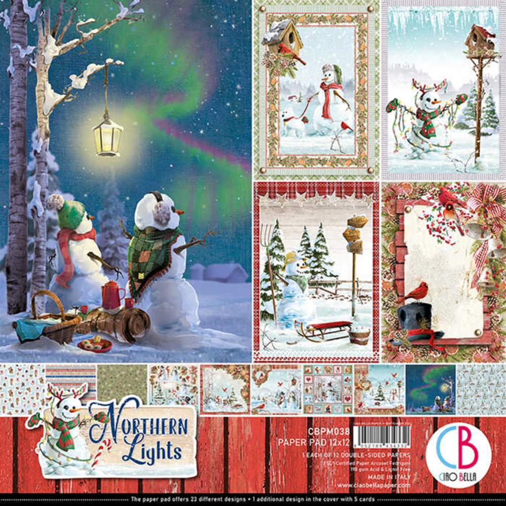 Ciao Bella Papercrafting Northern Lights 12x12 Inch Paper Pad (CBPM038) Ciao Bella Papercrafting Northern Lights 12x12 Inch Paper Pad (CBPM038)