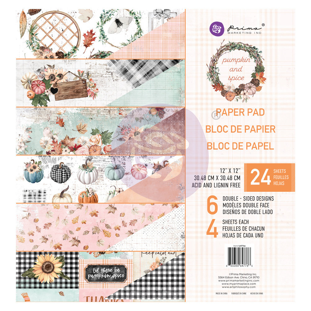 Prima Marketing Inc Pumpkin & Spice 12x12 Inch Paper Pad (647766) Prima Marketing Inc Pumpkin & Spice 12x12 Inch Paper Pad (647766)