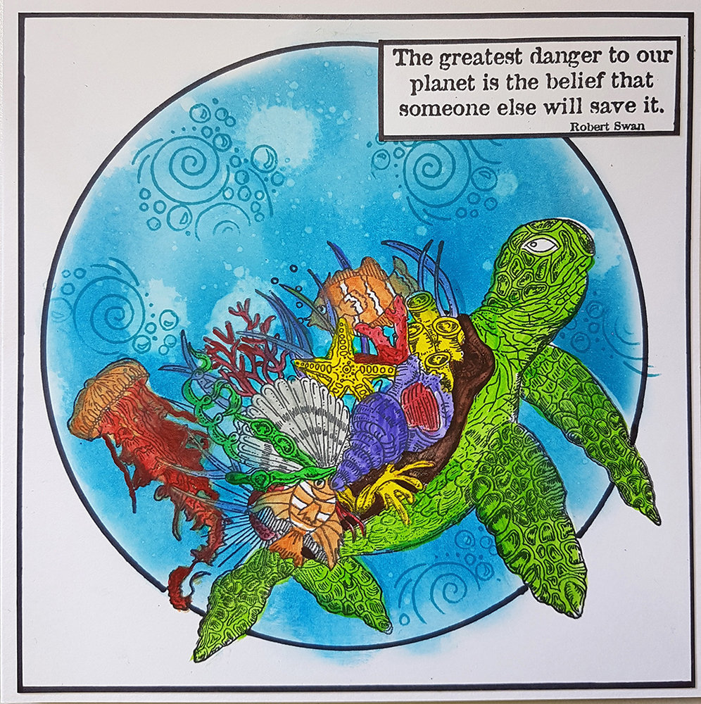 IndigoBlu Sea Turtle and Seahorse A5 Rubber Stamp (IND0666) IndigoBlu Sea Turtle and Seahorse A5 Rubber Stamp (IND0666)