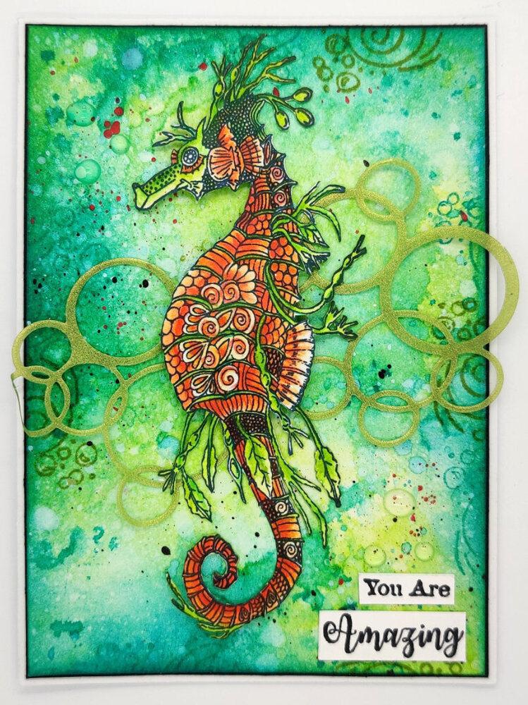 IndigoBlu Sea Turtle and Seahorse A5 Rubber Stamp (IND0666) IndigoBlu Sea Turtle and Seahorse A5 Rubber Stamp (IND0666)