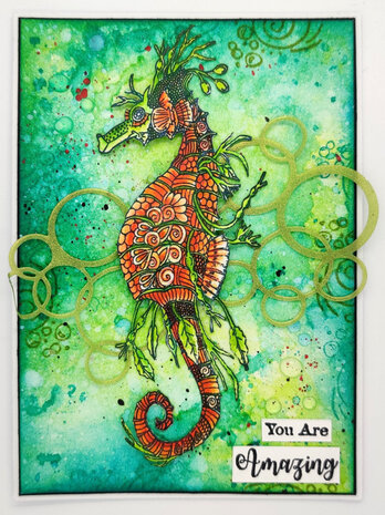 IndigoBlu Sea Turtle and Seahorse A5 Rubber Stamp (IND0666) IndigoBlu Sea Turtle and Seahorse A5 Rubber Stamp (IND0666)