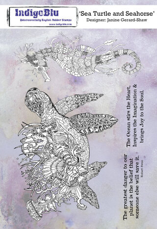 IndigoBlu Sea Turtle and Seahorse A5 Rubber Stamp (IND0666) IndigoBlu Sea Turtle and Seahorse A5 Rubber Stamp (IND0666)