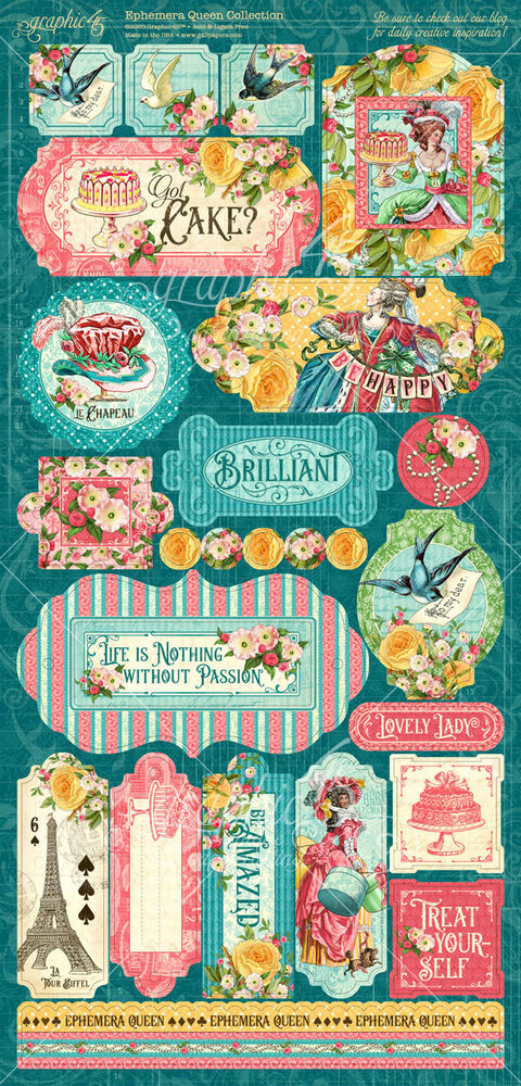 Graphic 45 Ephemera Queen Stickers (4502107) Graphic 45 Ephemera Queen Stickers (4502107)