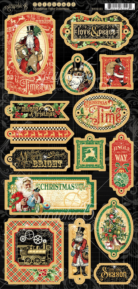 Graphic 45 Christmas Time Chipboard (4502121)