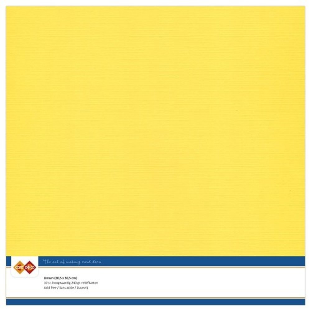 Card Deco Linen Cardstock Bright Yellow 10 Vel 30,5x30,5 cm (LKK-SC06)