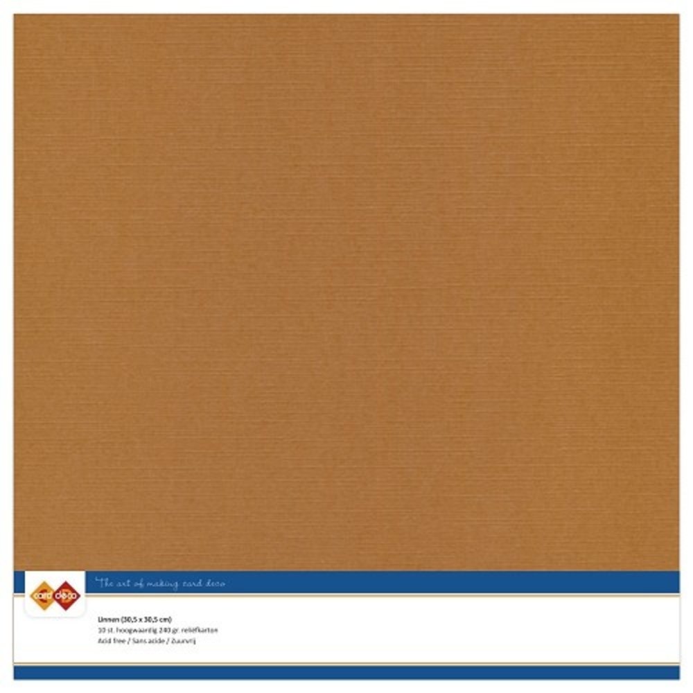Card Deco Linen Cardstock Coffee Brown 10 Vel 30,5x30,5 cm (LKK-SC12)