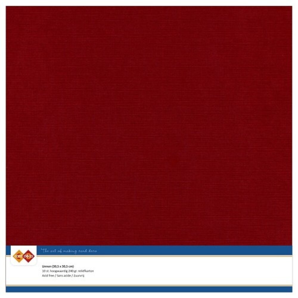 Card Deco Linen Cardstock Burgundy 10 Vel 30,5x30,5 cm (LKK-SC14) Card Deco Linen Cardstock Burgundy 10 Vel 30,5x30,5 cm (LKK-SC14)