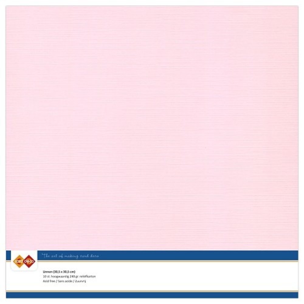 Card Deco Linen Cardstock Light Pink 10 Vel 30,5x30,5 cm (LKK-SC15)