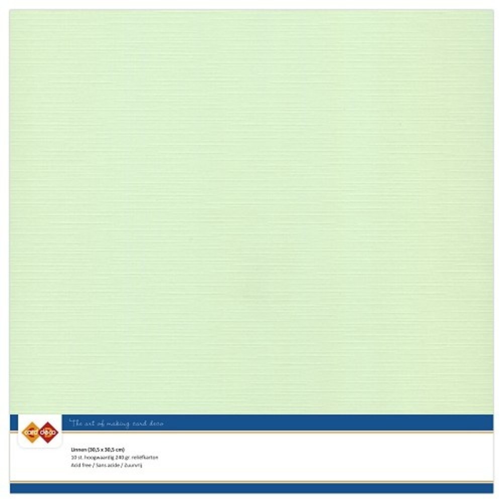 Card Deco Linen Cardstock Light Green 10 Vel 30,5x30,5 cm (LKK-SC19)