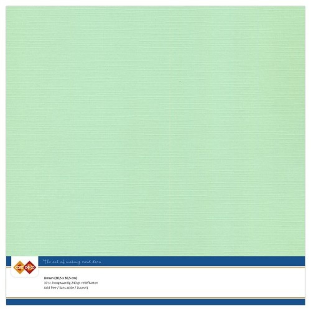 Card Deco Linen Cardstock Middle Green 10 Vel 30,5x30,5 cm (LKK-SC20)