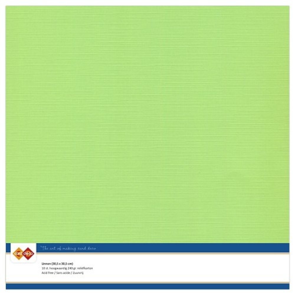 Card Deco Linen Cardstock May Green 10 Vel 30,5x30,5 cm (LKK-SC21)