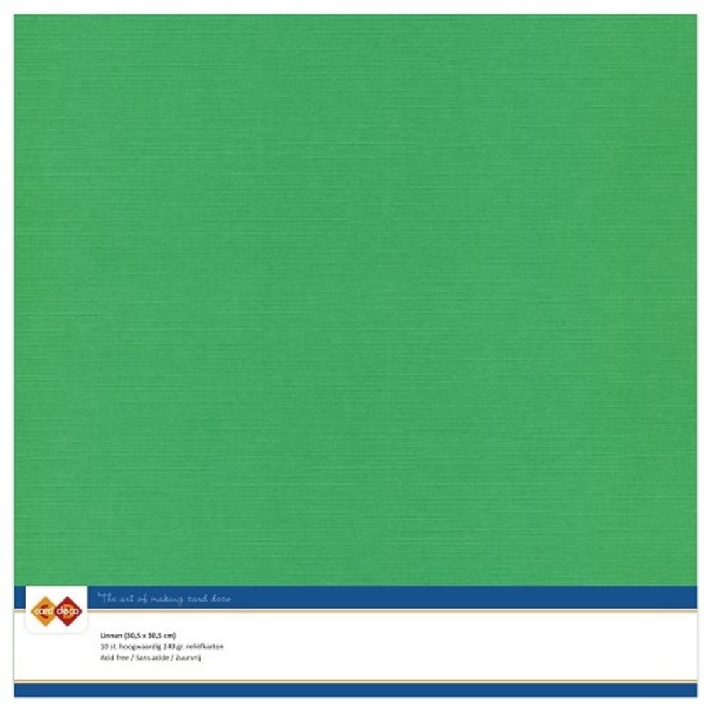 Card Deco Linen Cardstock Green 10 Vel 30,5x30,5 cm (LKK-SC22)