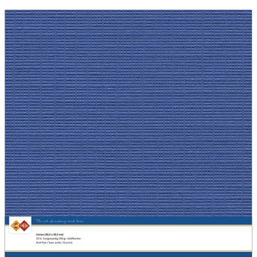 Card Deco Linen Cardstock Ultramarine 10 Vel 30,5x30,5 cm (LKK-SC39)