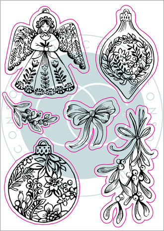 Craft Consortium Noel Decorations Clear Stamps (CCSTMP044) Craft Consortium Noel Decorations Clear Stamps (CCSTMP044)