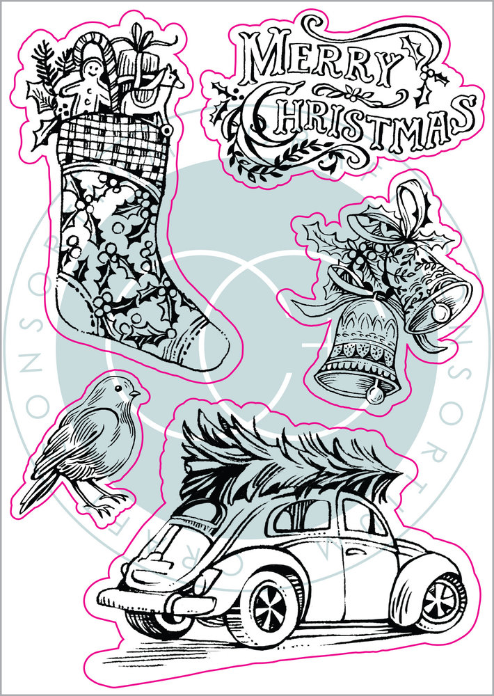 Craft Consortium Noel Festivity Clear Stamps (CCSTMP045) Craft Consortium Noel Festivity Clear Stamps (CCSTMP045)