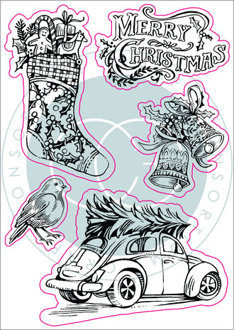 Craft Consortium Noel Festivity Clear Stamps (CCSTMP045) Craft Consortium Noel Festivity Clear Stamps (CCSTMP045)