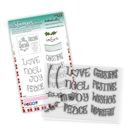 Polkadoodles Heartfelt & Joy Christmas Text Clear Stamps (PD8082)