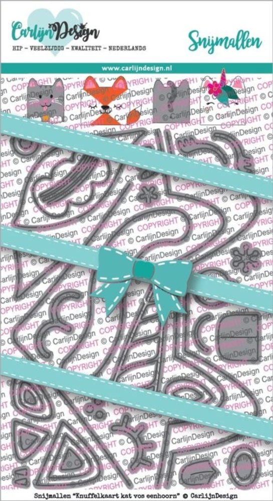 Carlijn Design Snijmal Knuffelkaart Kat Eenhoorn Vos (CDSN-0070) Carlijn Design Snijmal Knuffelkaart Kat Eenhoorn Vos (CDSN-0070)