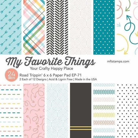 My Favorite Things Road Trippin' 6x6 Inch Paper Pad (EP-71) My Favorite Things Road Trippin' 6x6 Inch Paper Pad (EP-71)
