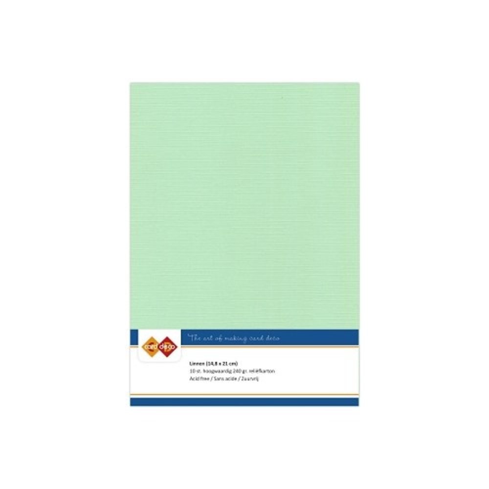 Card Deco Linen Cardstock Middle Green 10 Vel A5 (LKK-A520)