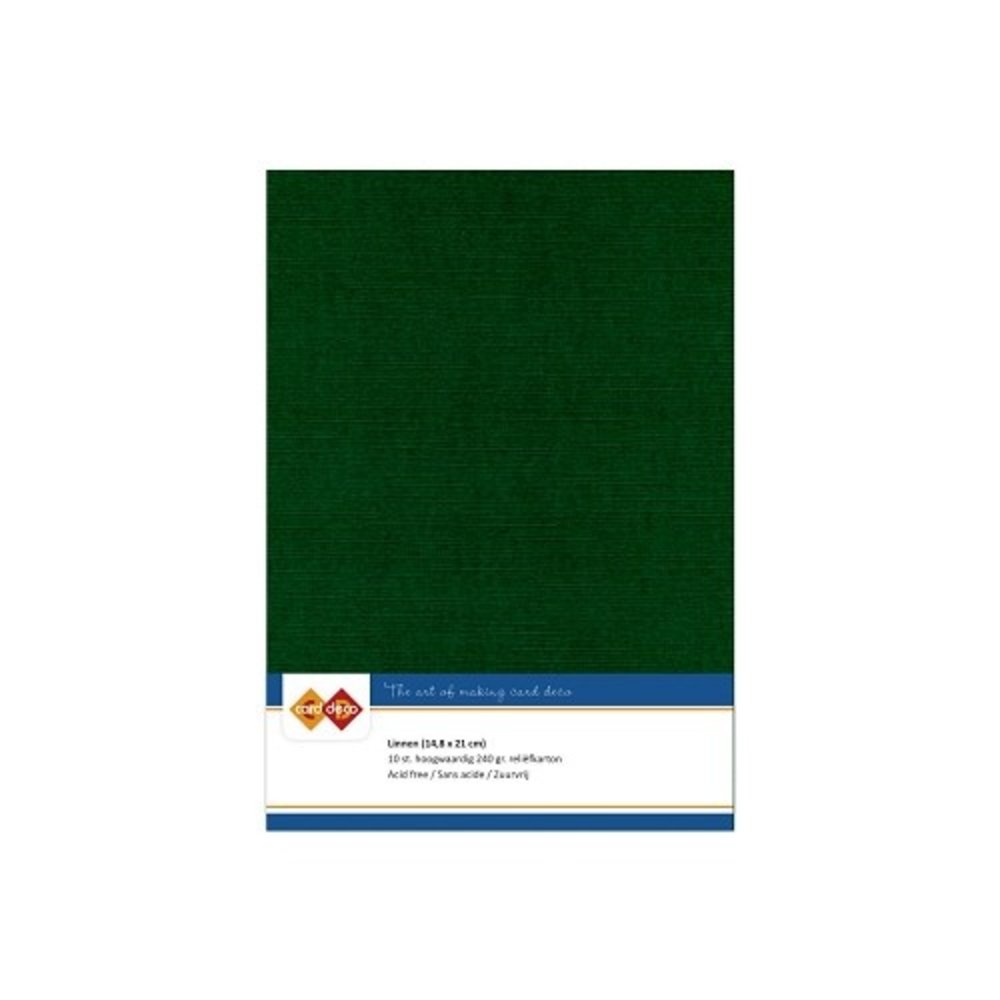 Card Deco Linen Cardstock Christmas Green 10 Vel A5 (LKK-A523)